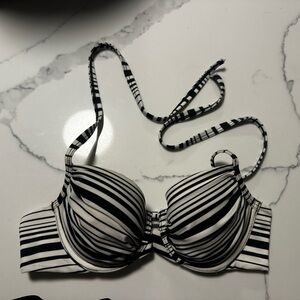 Victoria's Secret Black and White Striped Bikini Top